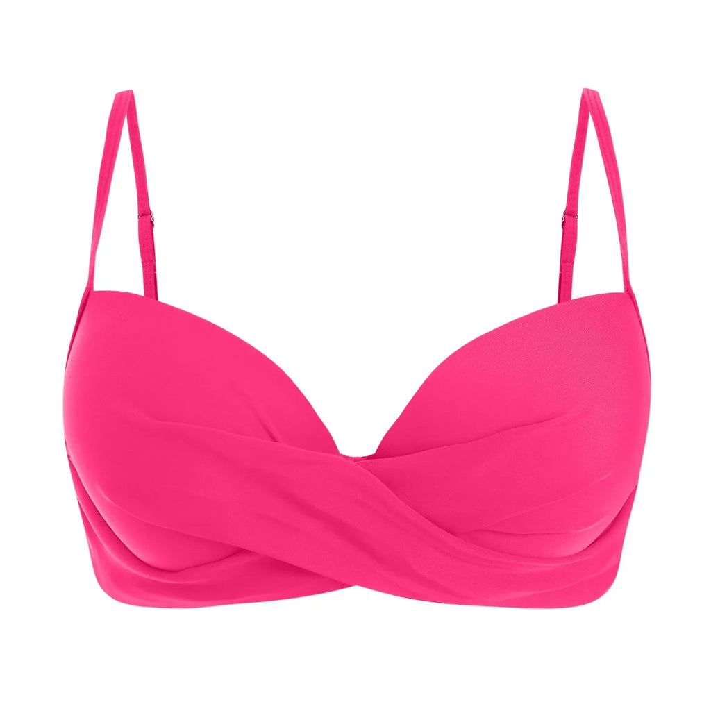 Women's Sexy Bikini Bra Fashion Push Up Underwear Swimsuit Solid Color Cross Tie Bra Pad No Steel Swimsuits Bikini Lenceria