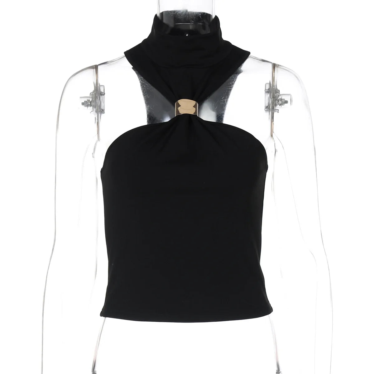 FDYOUI 2026 Summer Halter Neck Off Shoulder Corset High Street Women Sexy Sleeveless Crop Top Hollow Out Slim Tank Tops Clubwear