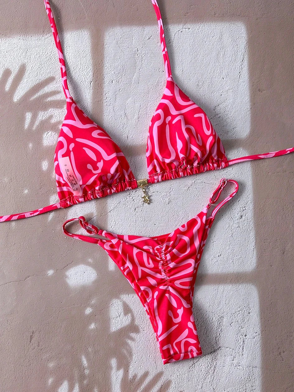New Micro Bikini Women Swimsuit Two-Piece Bathing Suit Woman Swimwear Sexy Leopard Push Up Thong Bikinis Sets Beachwear Summer