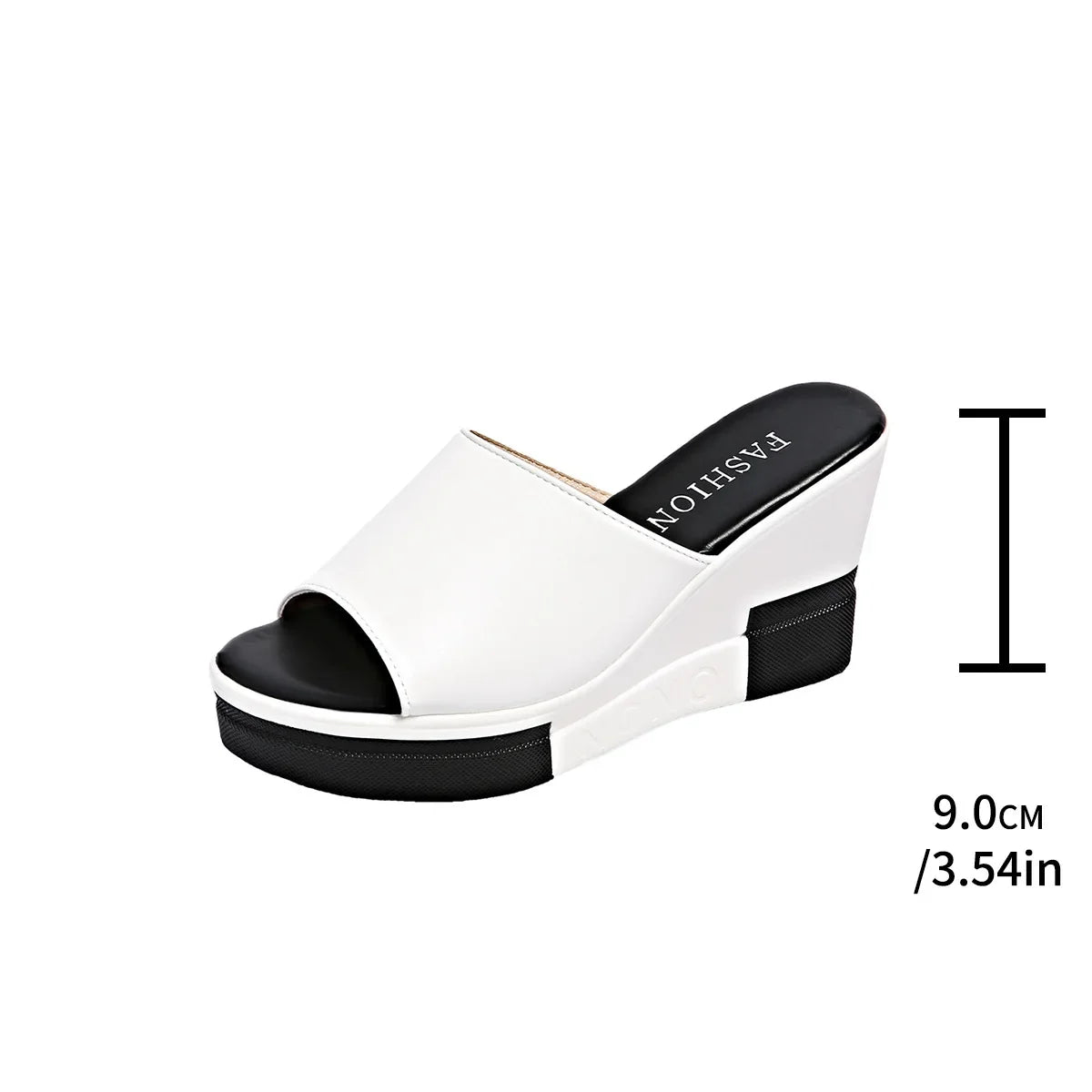 Women Wedges Slippers Summer High Heel Shoes Thick Sole Plus Size 42 Slip-on Style Female Street Fashion Sandals Outdoor Slides