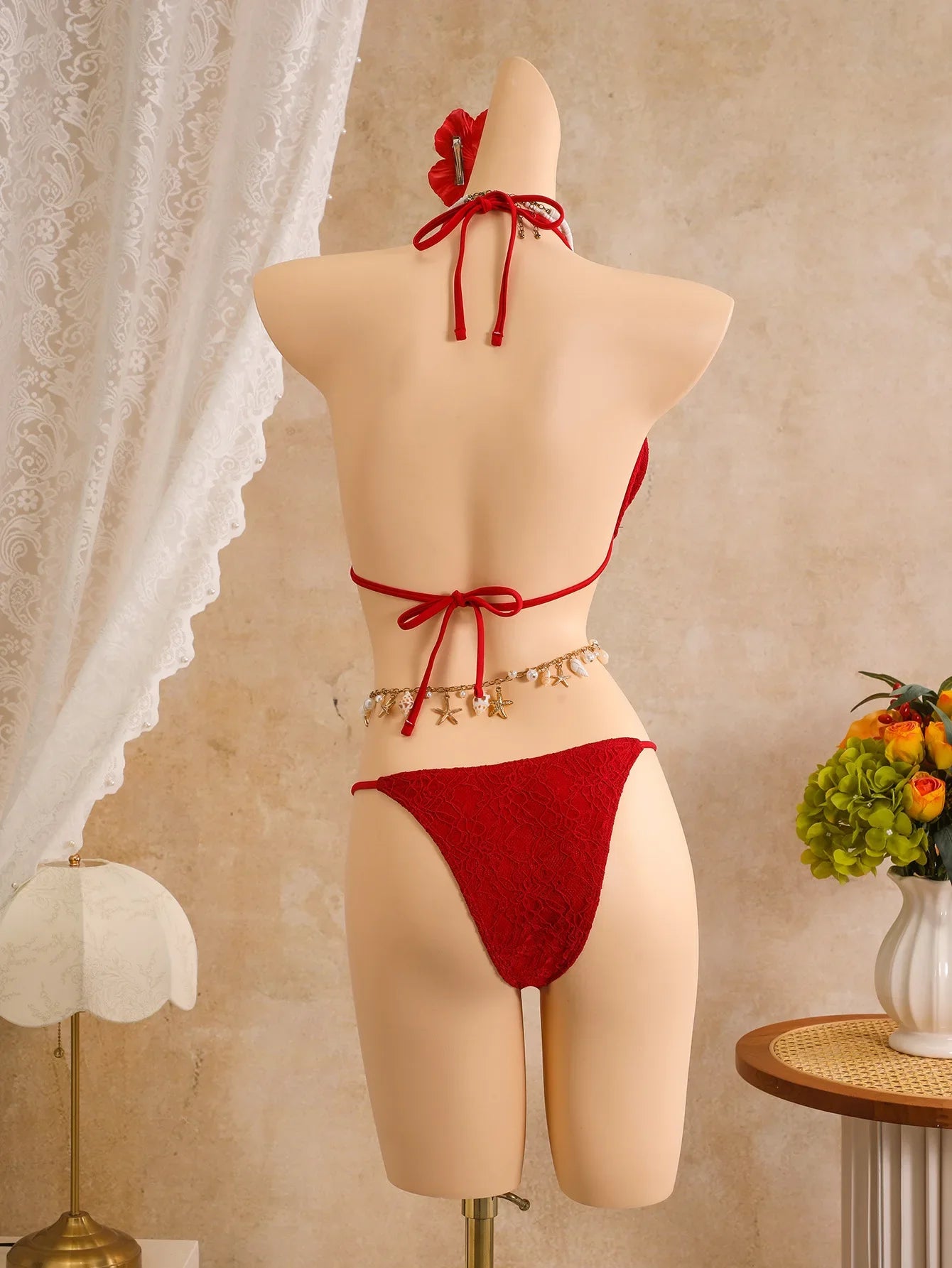 Sexy White Lace Bikini Set 2026 Women Beach Starfish Push Up Bra Swimsuit Holiday Bathing Suit Pleate Cover Up 3 Piece Swimwear