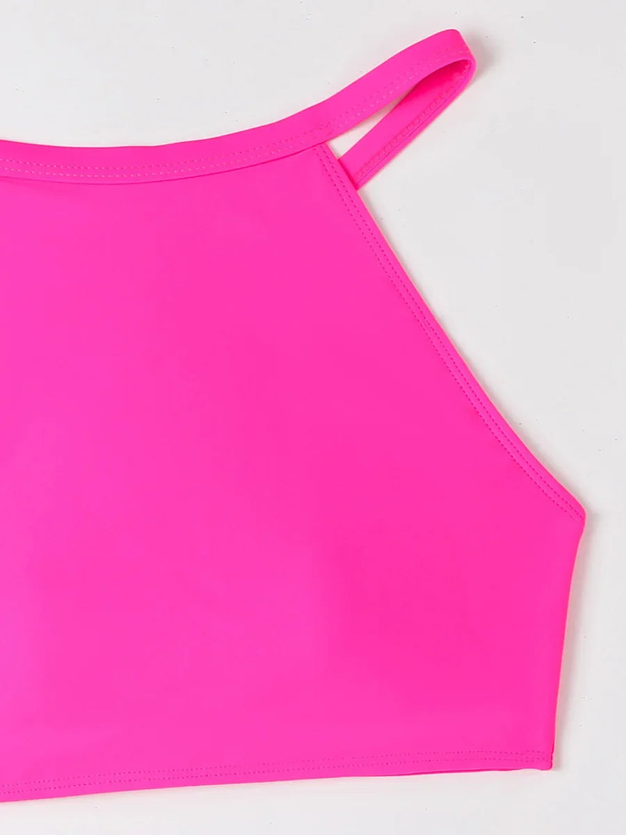 2026 Print High Waist Swimsuit Women High Neck Bikini Drawstring Swimwear Female Bathers Bathing Swimming Swim Suit Beachwear