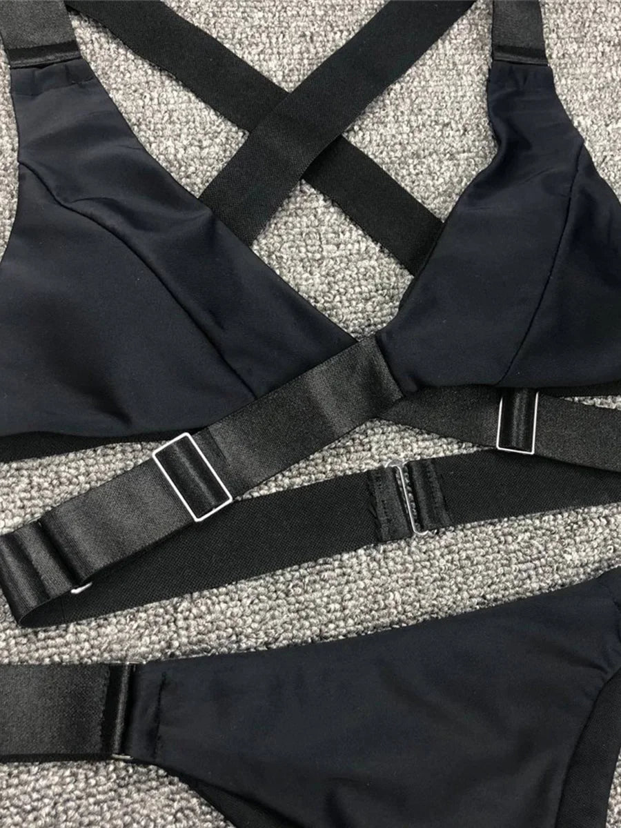 Sexy Adjustable Buckle Bandage Vevlet Bikini 2025 Women Swimsuit Female Bikinis Swimwear Two Pieces Bikini Set Bathing Suit Swim