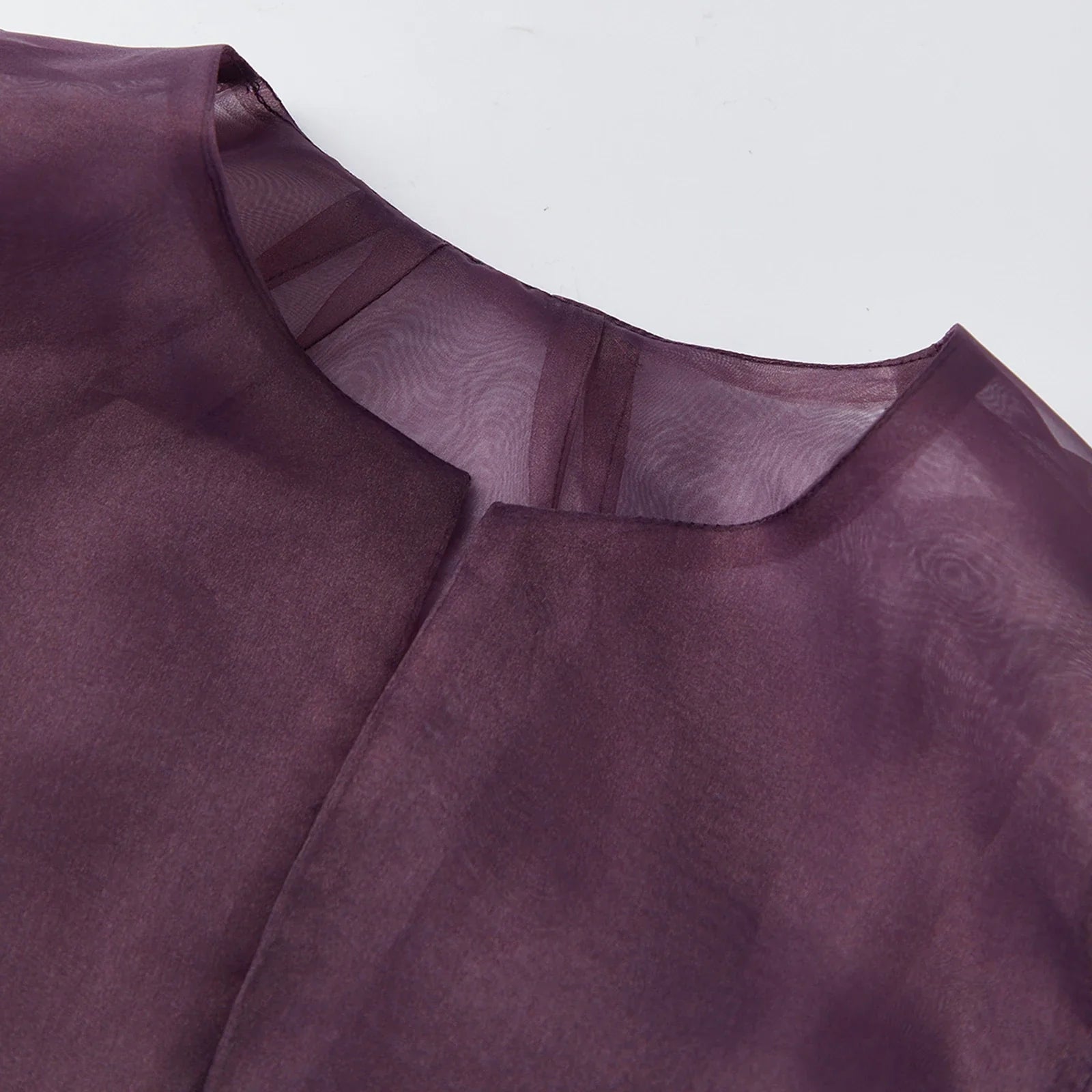 Women Chiffon Cropped Shrugs Fashion Stylish Sheer Open Front Balloon Long Sleeve Cardigan Blouse Shirts Bolero Cover-ups