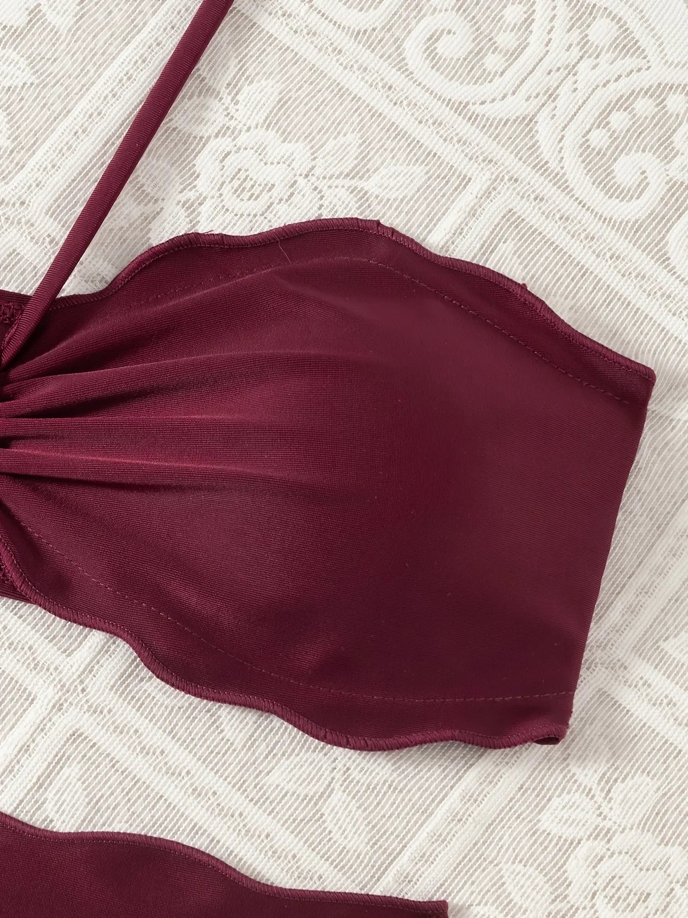 Sexy Pleate Push Up Bra Micro Bikini 2026 Women Wine Ruffles Thong Swimwear Summer Beach Bathing Suit Holiday Swimsuit Biquini