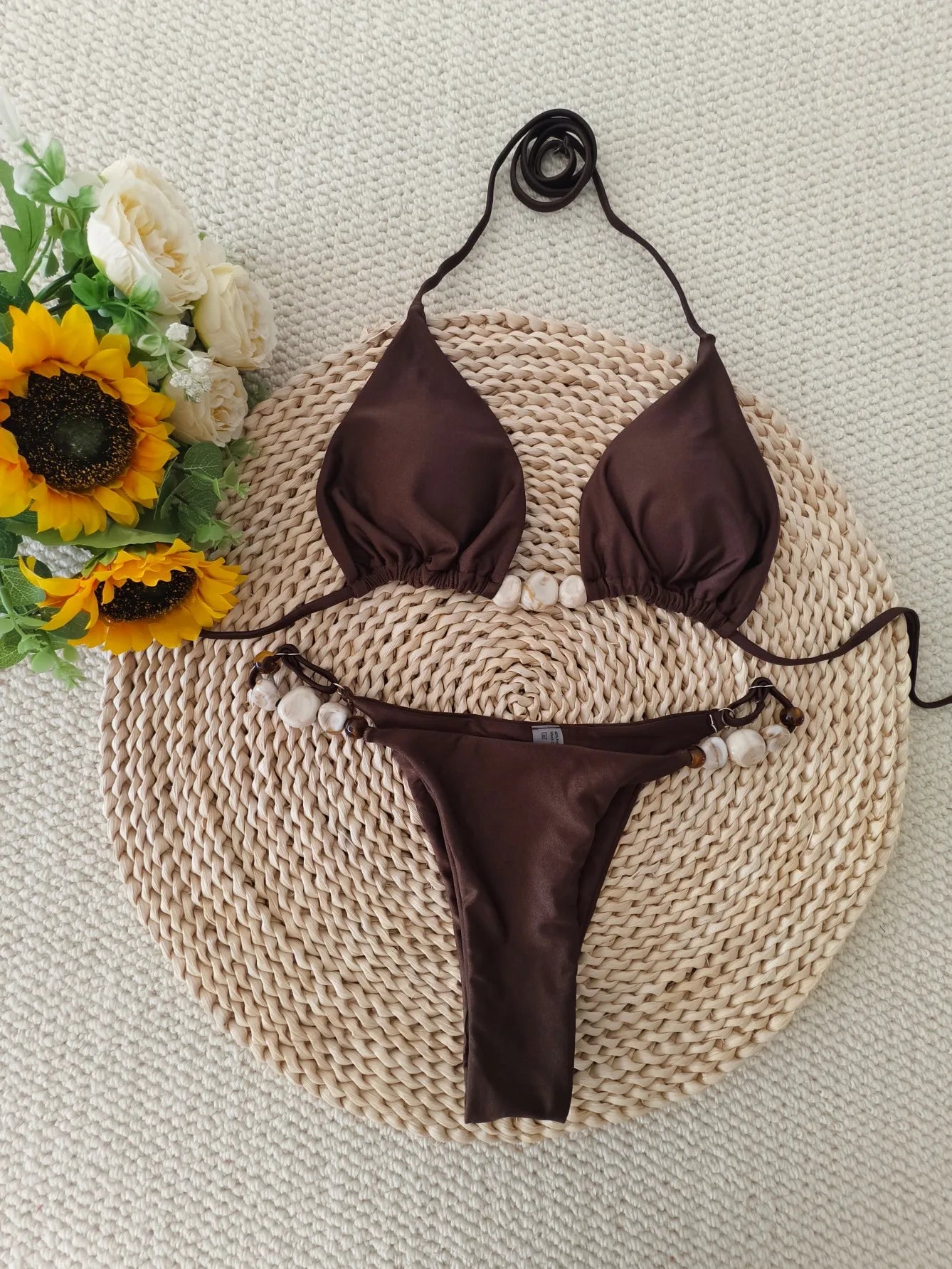 Halter String Bikinis 2026 Stone Swimwear Female Sexy Brazilian Swimsuit Women Bathers Bathing Swimming Swim Suit Beachwear