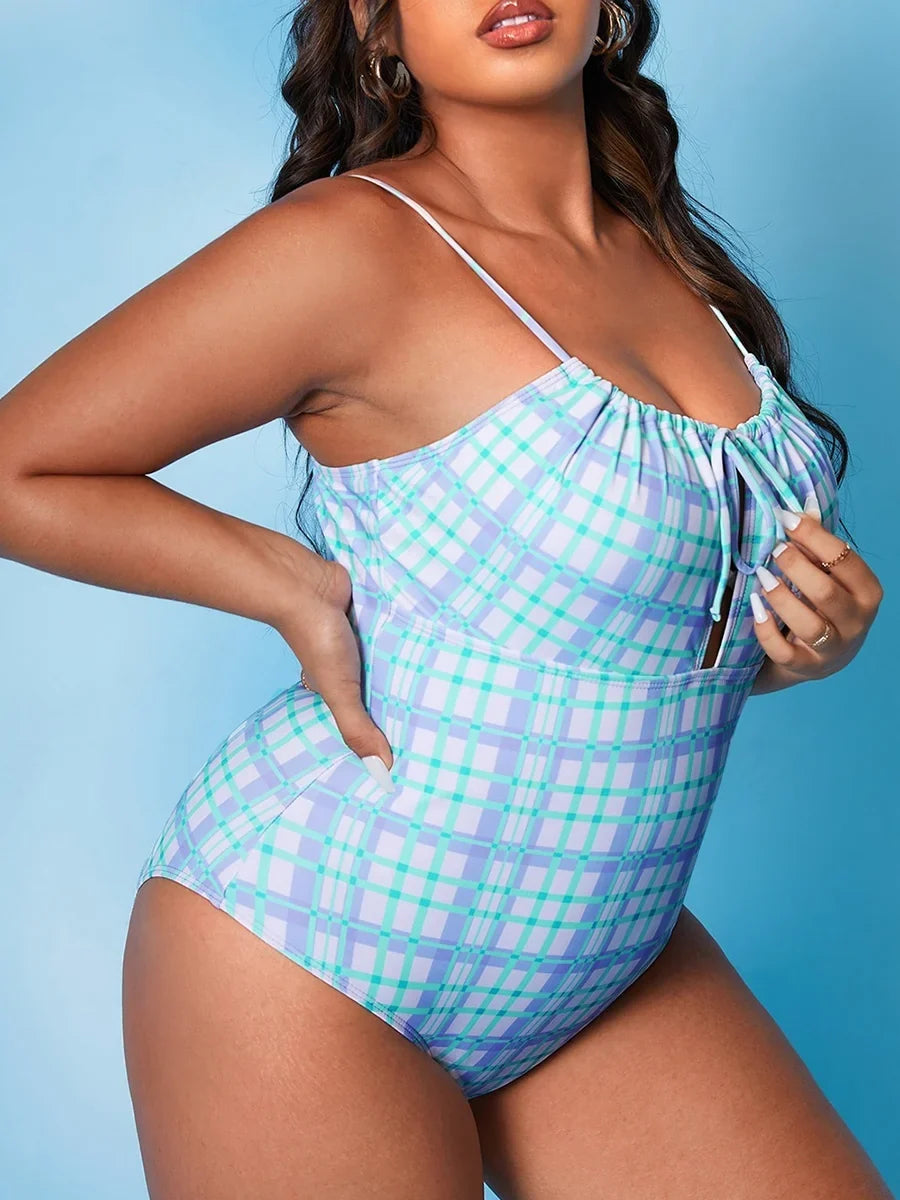 2026 Large Plus Size Swimsuit Women One Piece Strappy Hollow Swimwear Female Bathers Bathing Swimming Swim Suit Beachwear
