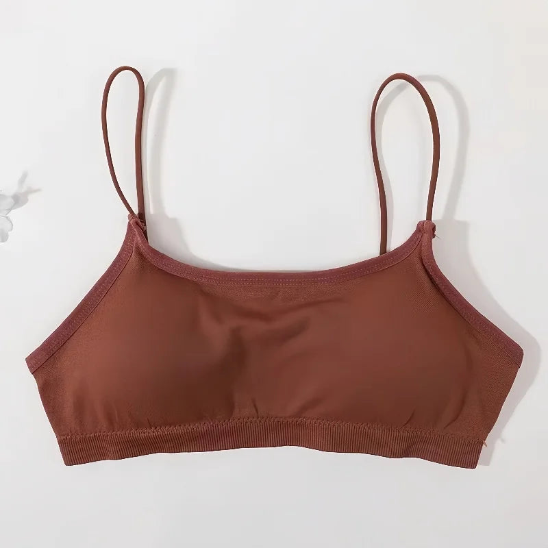 Women Low Back Crop Top Push Up Bras Seamless Underwear Thin Strap Camisole Sexy Lingerie Female Backless Bralette Tanks Top