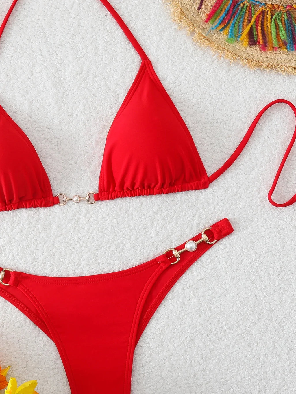 Triangle Halter Thong Bikinis 2026 Women Sexy Swimsuit Solid String Swimwear Female Bathers Bathing Swimming Swim Suit Beachwear