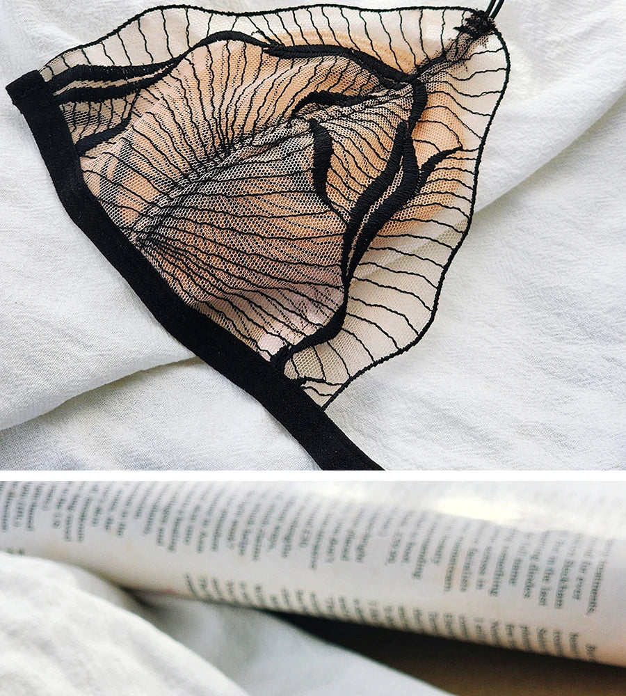 New French Style Lingerie Set Front Fastening Bra Non Padded Ultra Thin Elegant Lace Comfortable Summer Wear Women S-XL MOYISU