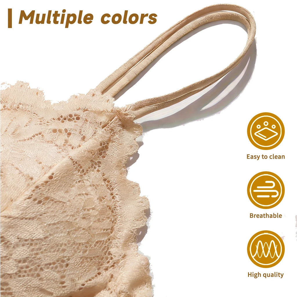 7 Pieces Color Women' Sexy Lace Wire-free Bras Lightweight Breathable Back Support, Gathered Shaping for Natural Curves
