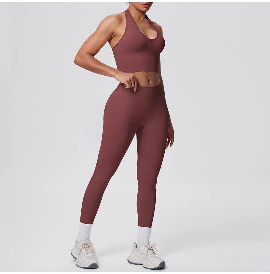 2pcs Yoga Set Gym Outfits Clothes Athletic Wear Yoga Suits For Women Fitness Set Tracksuits Sports Bra Gym Leggings Sportswear