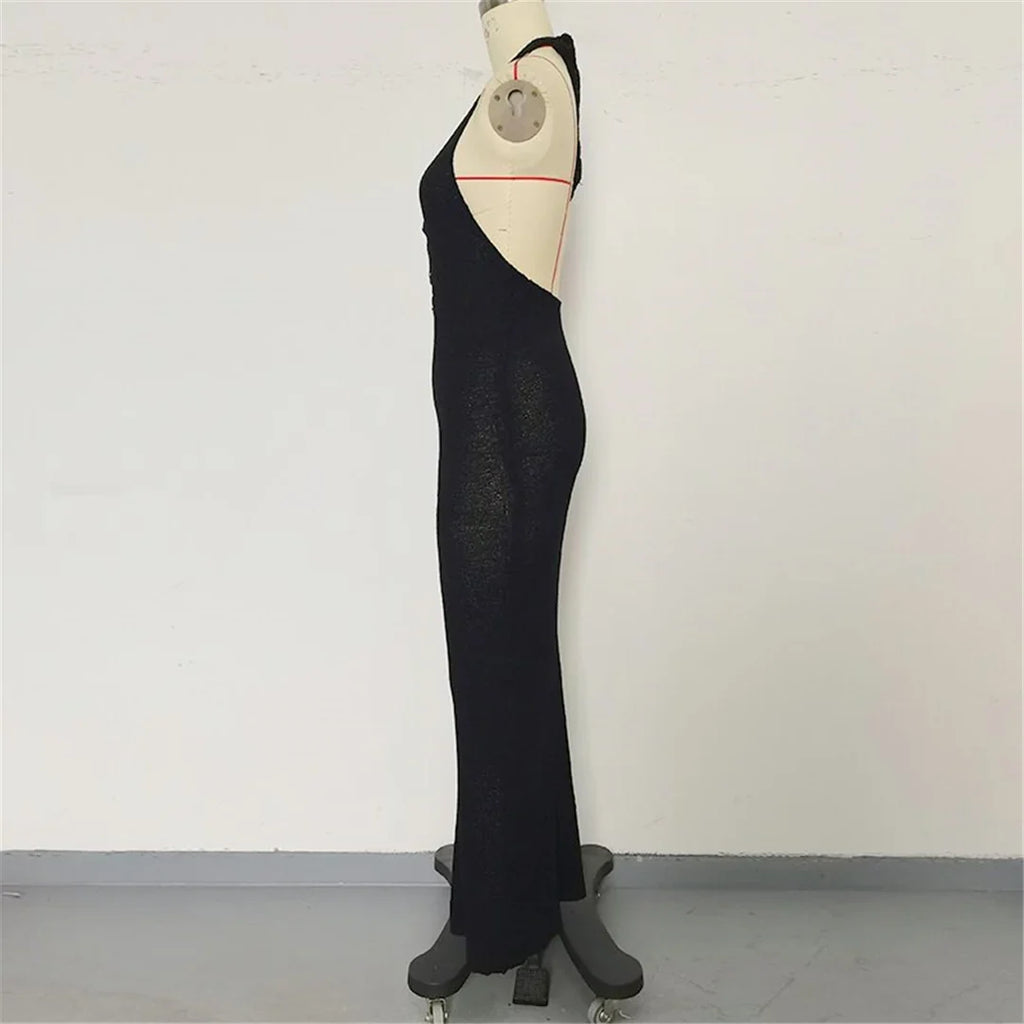 2026 Halter Cut Out Backless Crochet Knitted Tunic Beach Cover Up Cover-ups Beach Dress Beach Wear Beachwear Female Women V6469