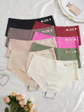 8pcs/Set Women Seamless High Waist Panties Letter Underwear Comfortable Stretchy Female Briefs