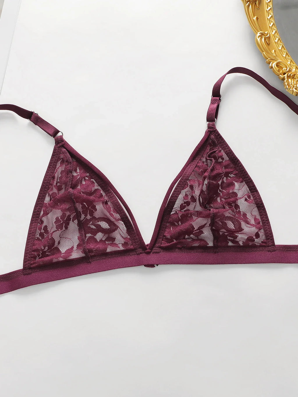 Women's Ultra-thin Lace Lingerie Two-piece Floral Lingerie Sexy Lingerie No Steel Hoop Push Up Bra A322