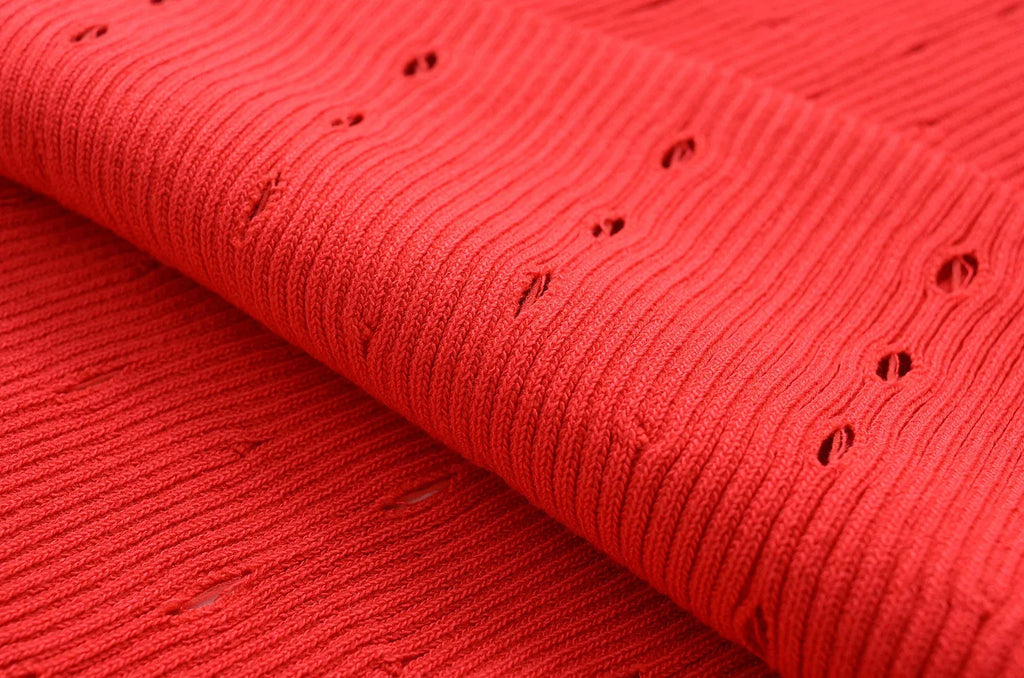 Foridol Red Knitted Polo Dress Autumn Winter Women Dress Casual Elegant Maxi A-line Hollow Out  Dress Slim Christmas Party