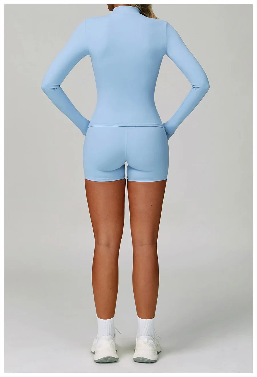 New Sportswear Seamless Yoga Set Gym Clothes Sportswear Long sleeved jacket Women Fitness Set Tracksuits Sports Bra Gym Leggings