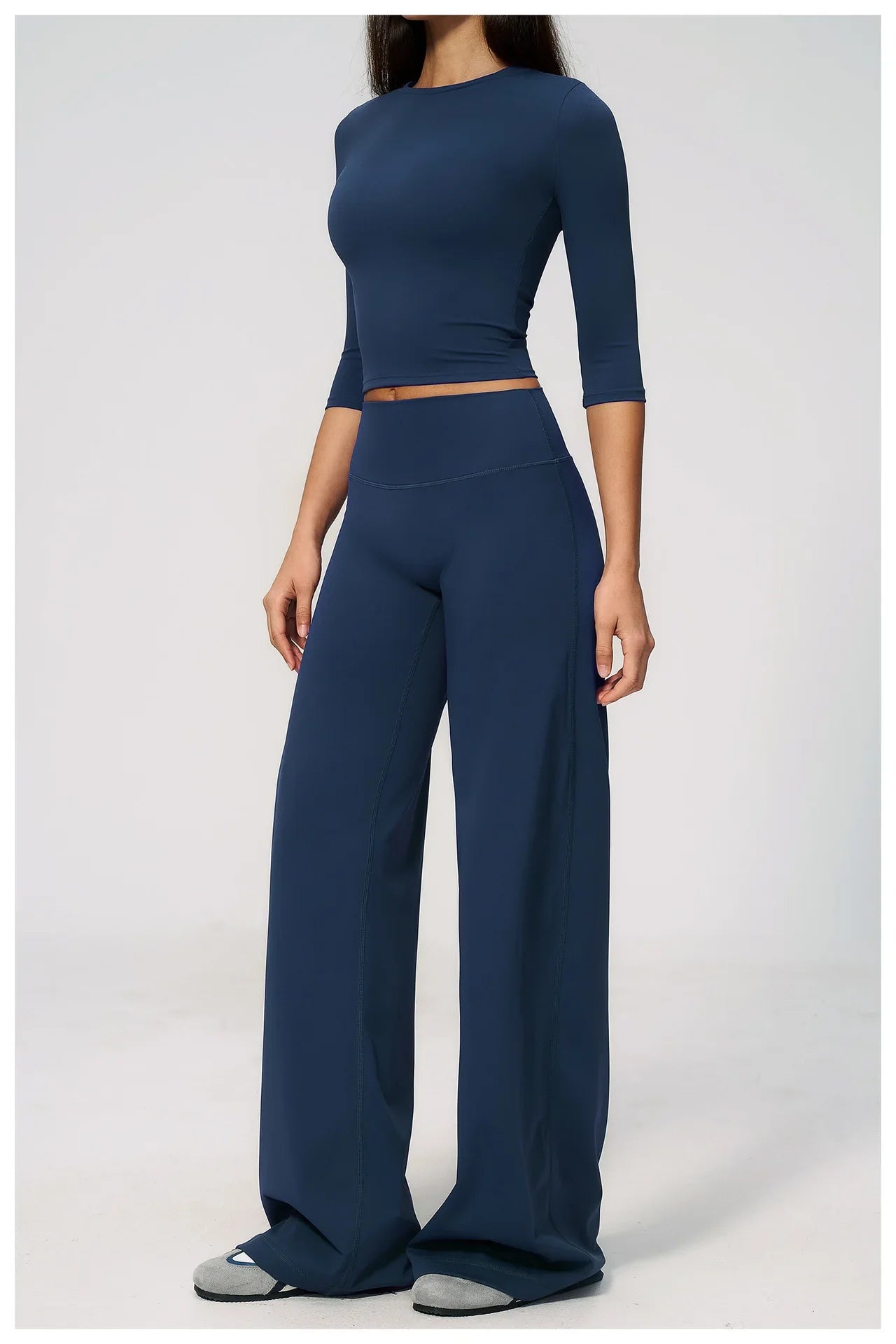 Women Tracksuit Yoga Sets Half Sleeve O Neck Slim Sports T Shirts Fitness Suit Outdoor High Waist Flare Pants Workout Clothes