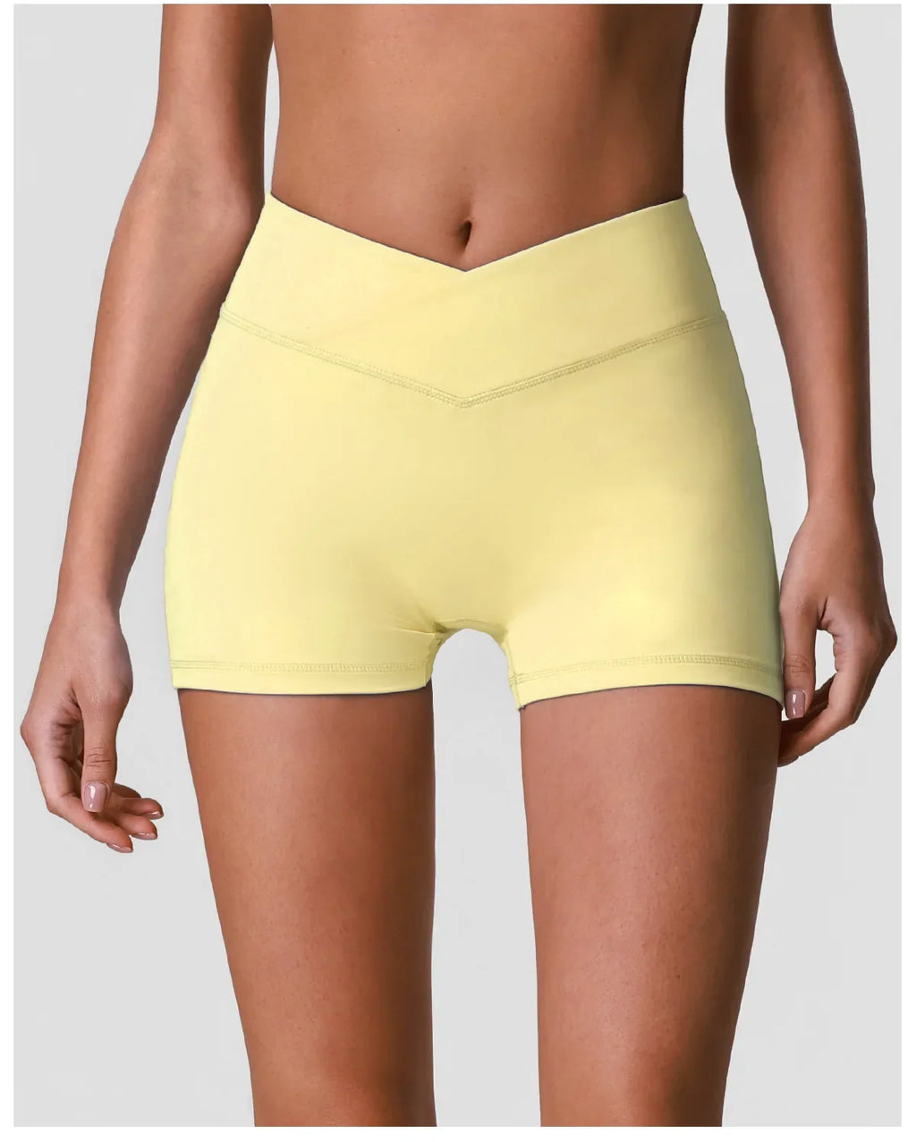 Outdoor Running Yoga Shorts Women Summer Crossed V Waist Hip Lifting Fitness Tight Sports Pants Quick Drying Gym Fitness Shorts
