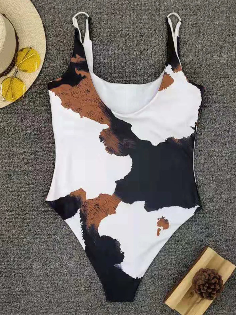Sexy Printed one piece swimsuit Women monokini High cut swimwear Female Sexy bathing suit swimming suit for women Swim bodysuit