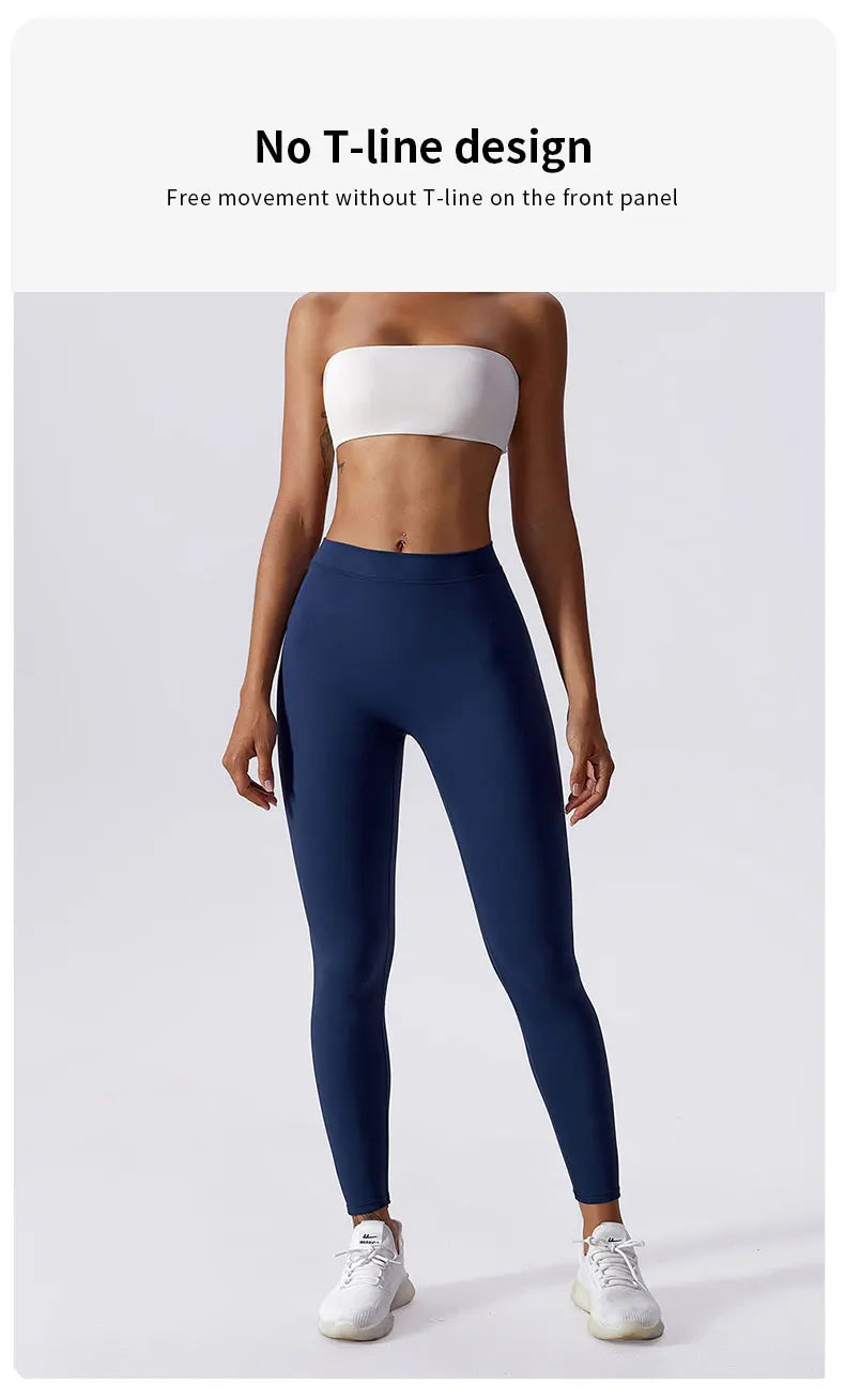 Yoga Pants Back V-Waist Fitness Hip Lift Honey Peach Hip Sports Tights No Awkwardness Thread Warp Hip Long Pants