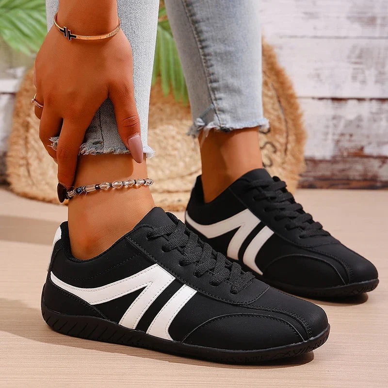 Plus Size 43 Silver Sneakers Women 2026 New Soft Sole Non Slip German Training Shoes Woman Comfortable Fashion Lace Up Flats