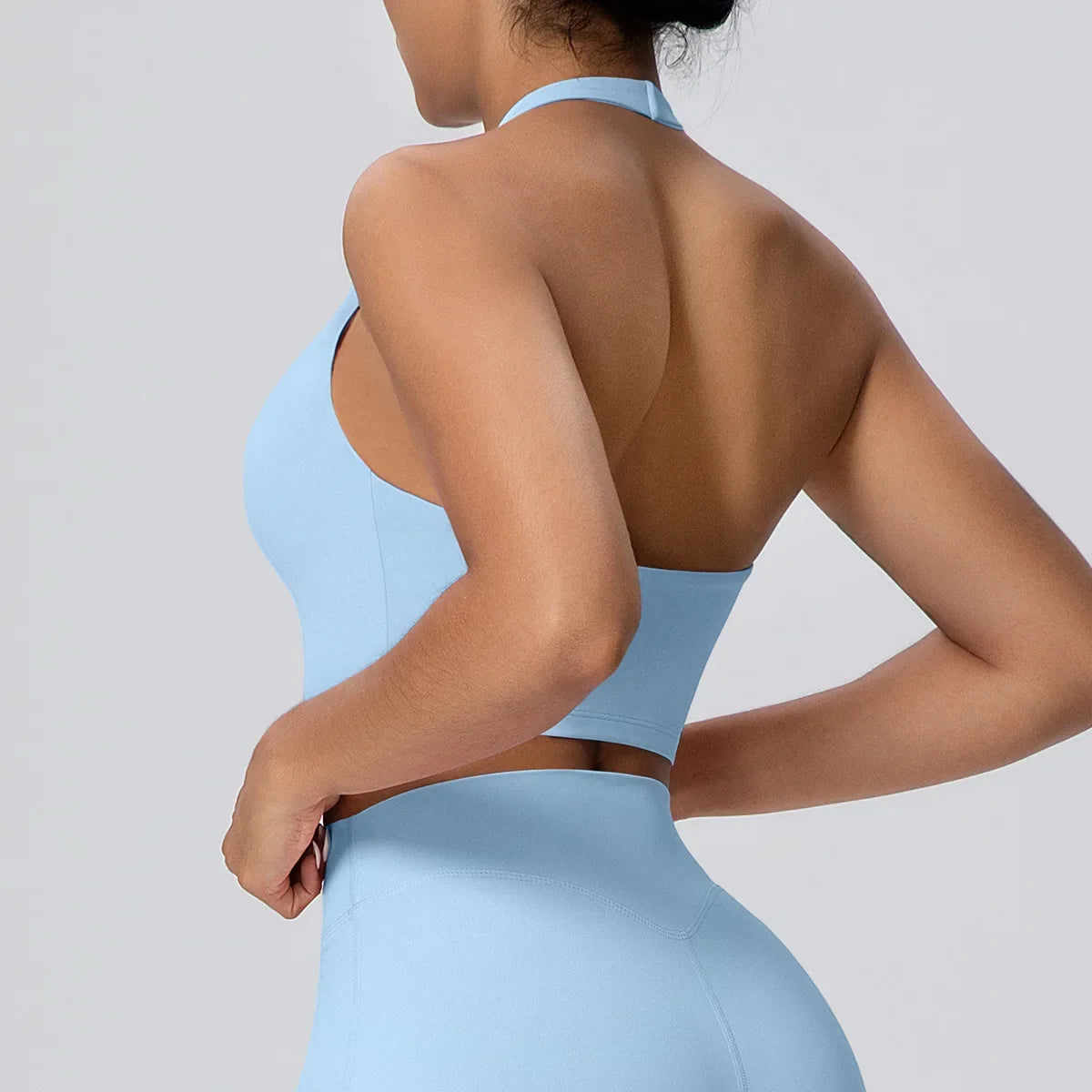 Sexy Gym Women's Sports Bra Breathable Hanging Neck Backless Sports Bra Women's Comfortable Exercise Pilates Training Yoga Top