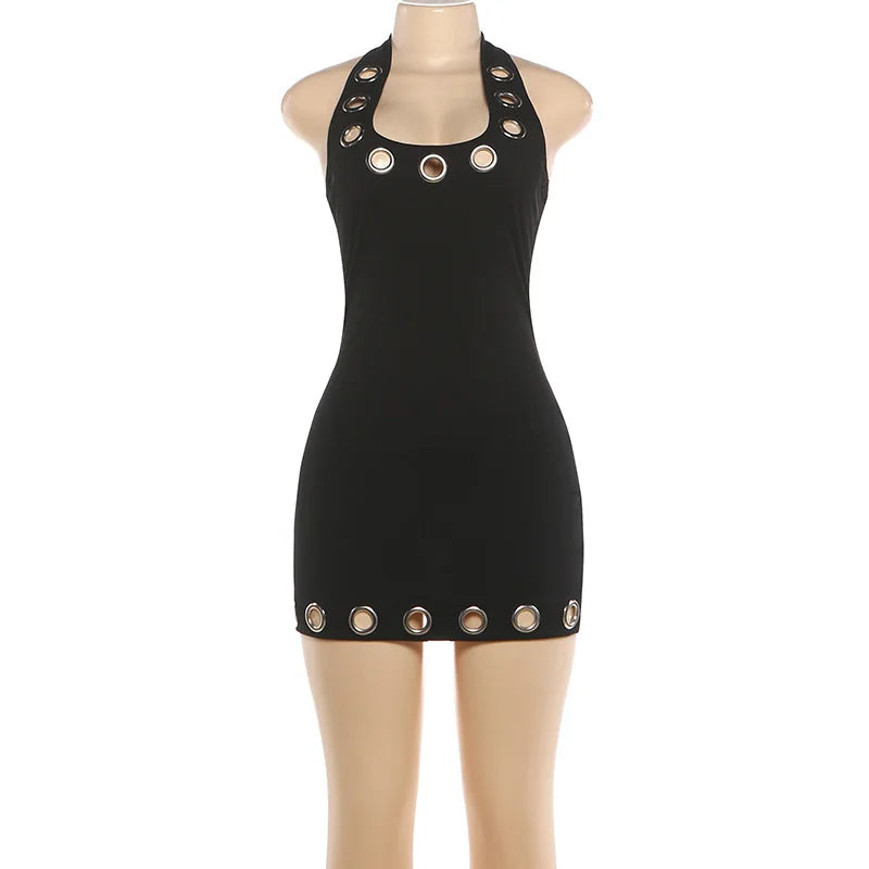 Summer Women's Fashion Dress Backless Hot Girl Sexy Slim Hip Cover Dress