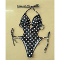 S - XL Polka Dots Halter High Leg Cut One Piece Swimsuit Women Swimwear Female Backless Monokini Bather Bathing Suit Swim V7539