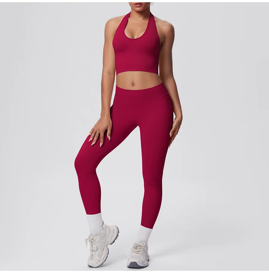 2pcs Yoga Set Gym Outfits Clothes Athletic Wear Yoga Suits For Women Fitness Set Tracksuits Sports Bra Gym Leggings Sportswear