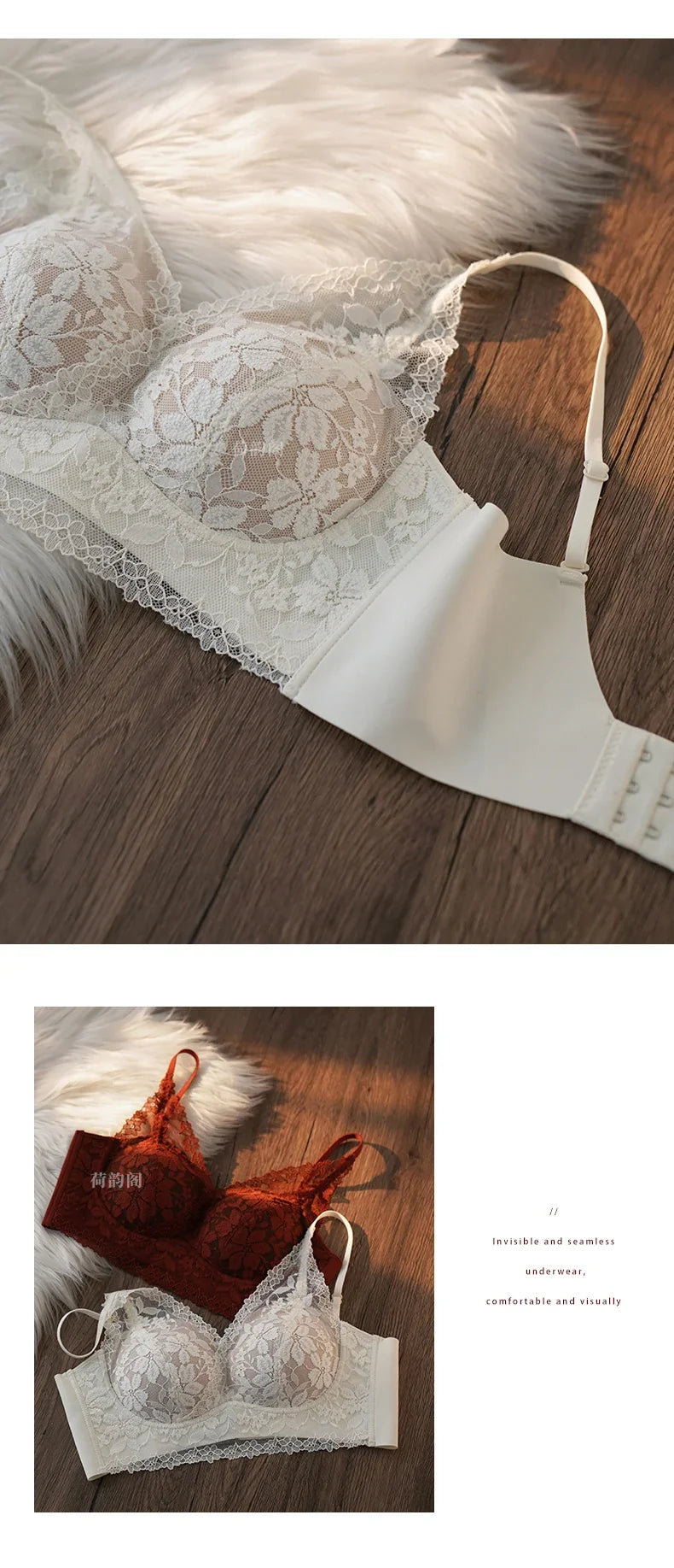 Tight Fit French Lace Bra for Small Bust - Comfort Lift Anti Sagging, Sexy Lace Back & Thin Strap Lingerie MOYISU Sexy Bras AB