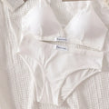 Women Cotton Bra And Panties Set Low Rise Briefs Panties Non-Wire Vneck Bras Sexy Lingerie Push Up Brassiere Female Underwear