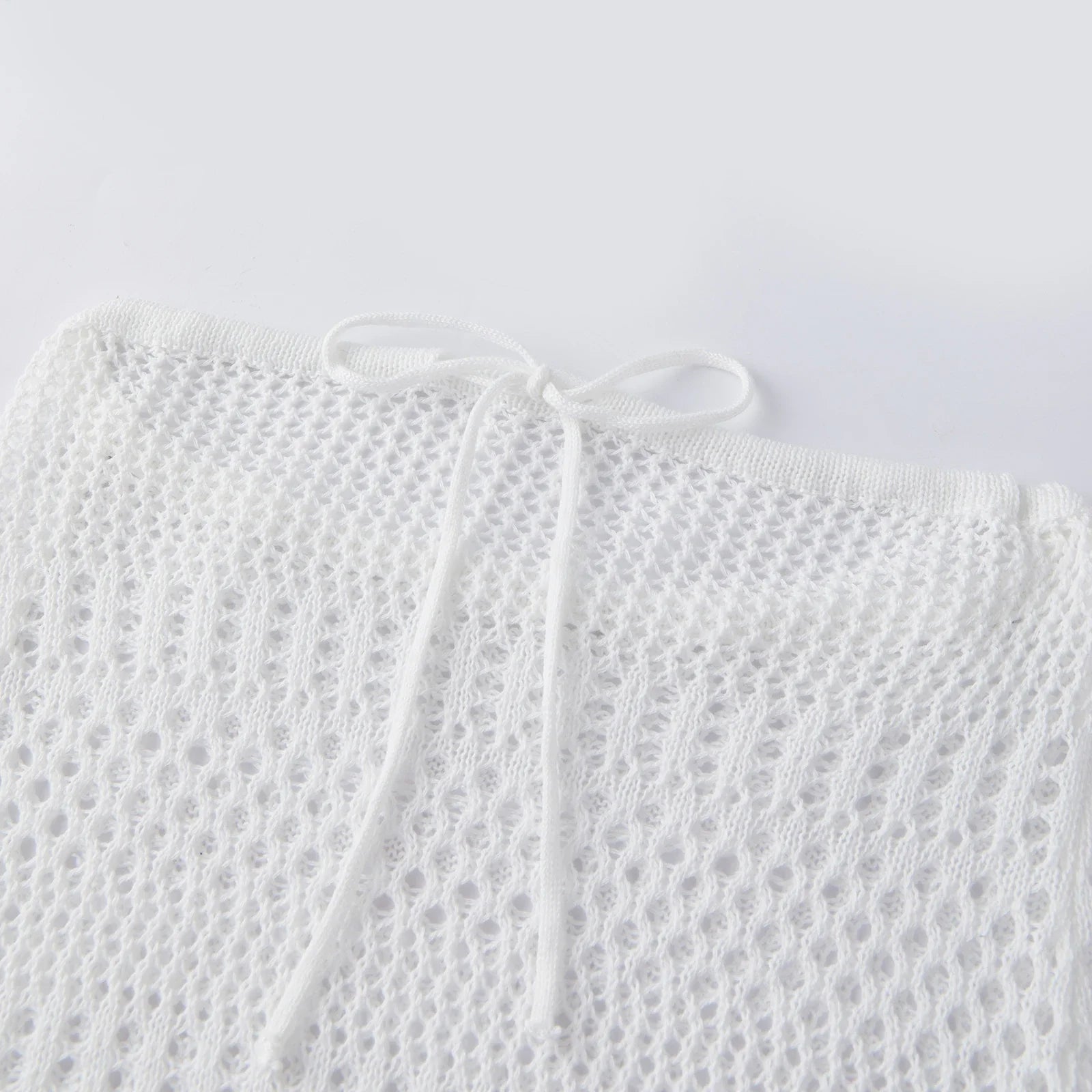 Women’s Knitted Mini Dress Sleeveless Strapless Hollow Out Dress Summer Bikini Cover Ups