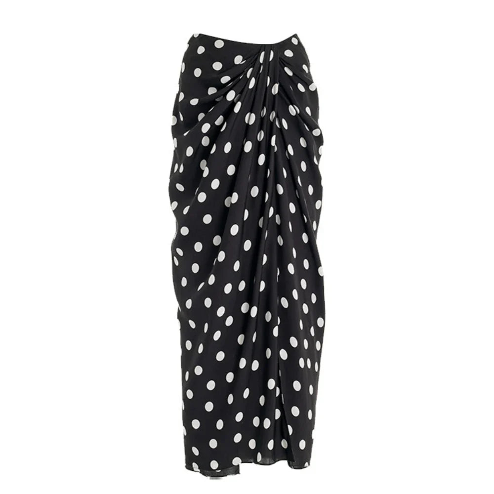 Women's Polka-Dot One Piece Swimsuit with Skirt 2025 Sexy Monkini Trendy Swimwear for Summer Beach Lovers Bathing Suit