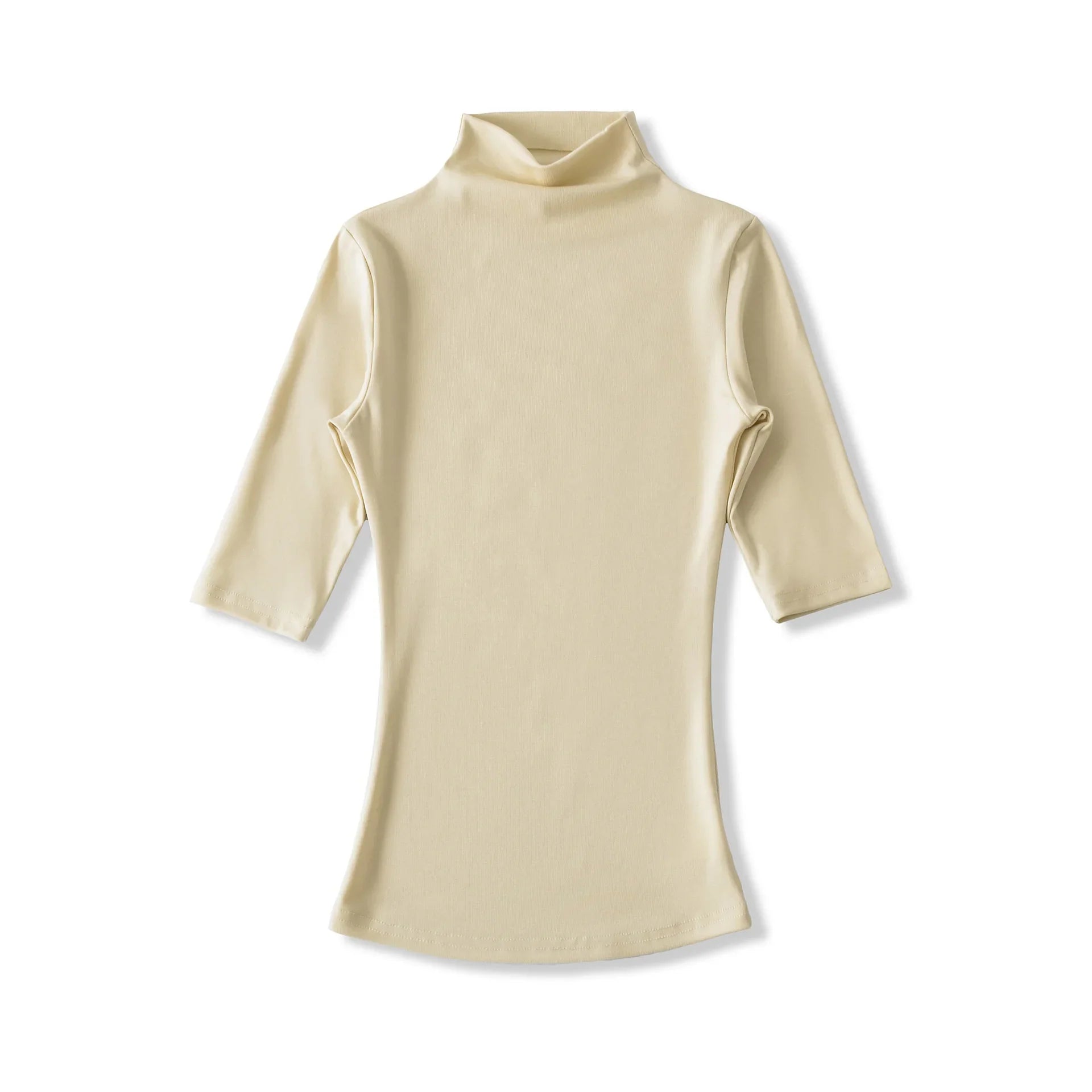New Pure Desire Style High Neck Slim Fit Base Solid Color Casual T-Shirt Charming For Woman Elegant Fashion Soft T-Shirt M8IL