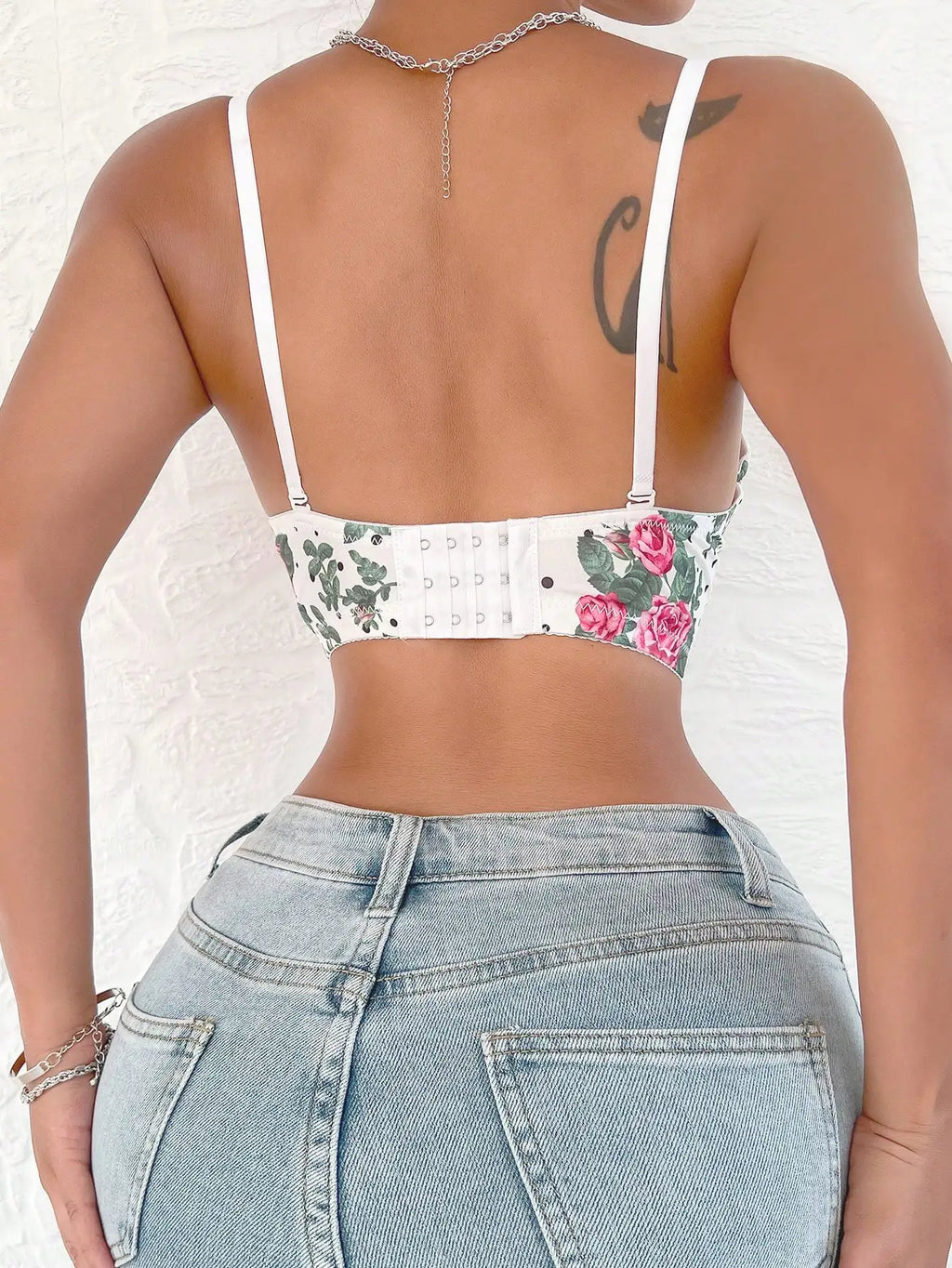 High Quality Women's Sexy Bra Floral Print Gathered Pull Adjustable Shoulder Straps Lingerie Women's Comfortable Bra B2055