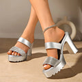 Comfortable Elegant  Slippers Platform Shoes 2026 Summer Block High Heels Slides