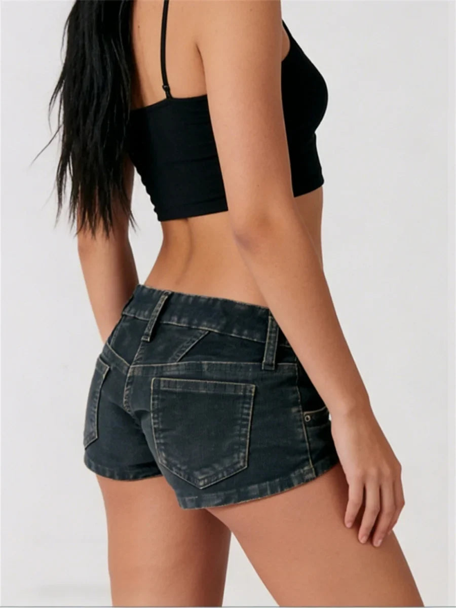 Women’s Summer Denim Shorts Low Waist Slim Fit Skinny Mini Shorts Streetwear Casual Club Daily Hot Sexy Jean Shorts
