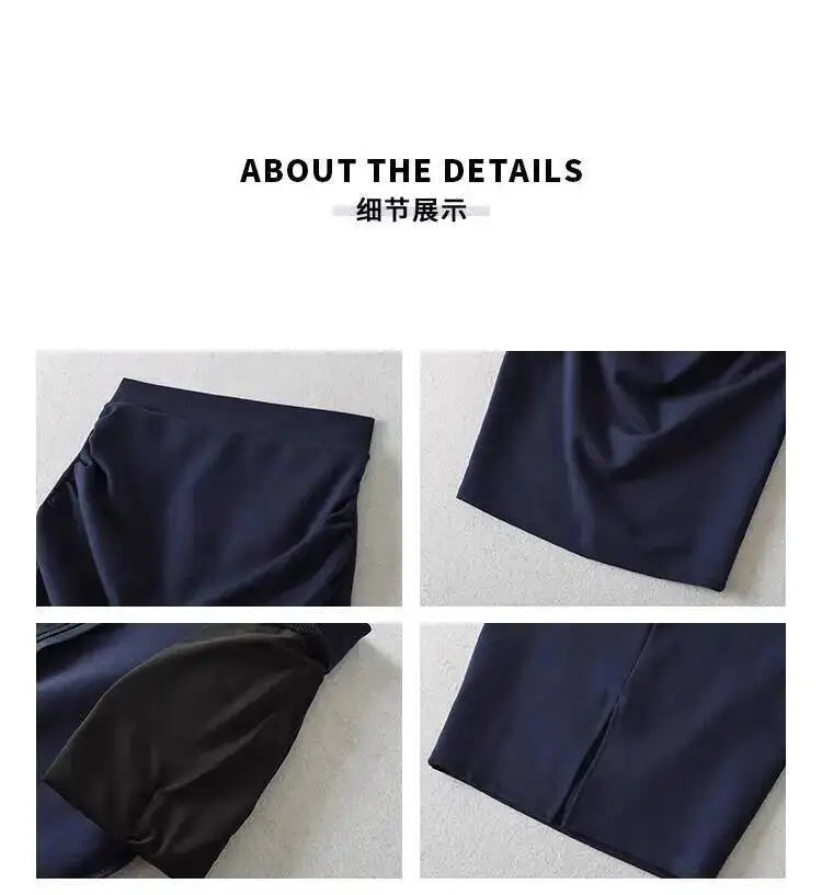 Korean Pure Desire Sexy OL High Waist Ruched Hip Slit Mid-Length Bodycon Skirt Fashion Sexy Women Mini Skirts 2026 New BL9X