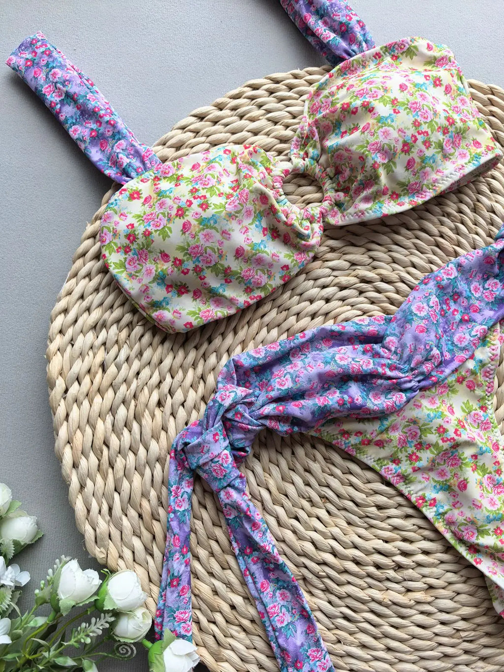 2025 New Bikini European and American Sexy Bikini Floral Split Women's Swimsuit Swimming Suit for Women Maillot De Bain