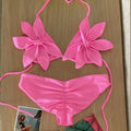 New Halter Bikini High Leg Swimsuit Swimwear Women Deep Back Two-Piece Separates Bikini Sets Strappy Bathing Suits