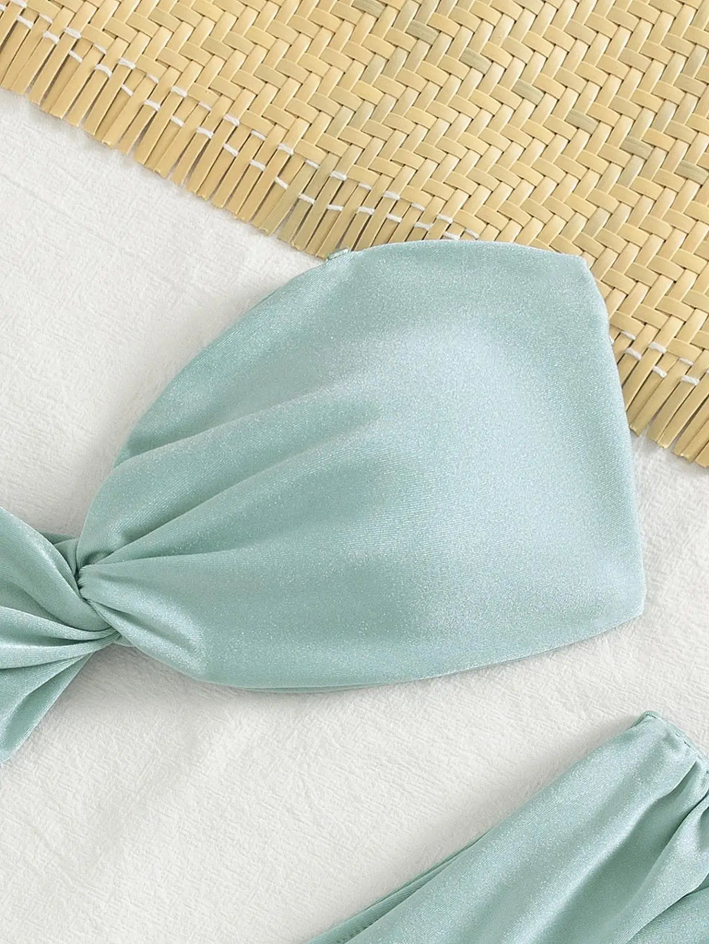 Sexy Tie Cross Push Up Padded Bikini Set 2026 Women Bandeau Pleate High Waist Swimsuit Summer Bathing Suit Two Piece Swimwear