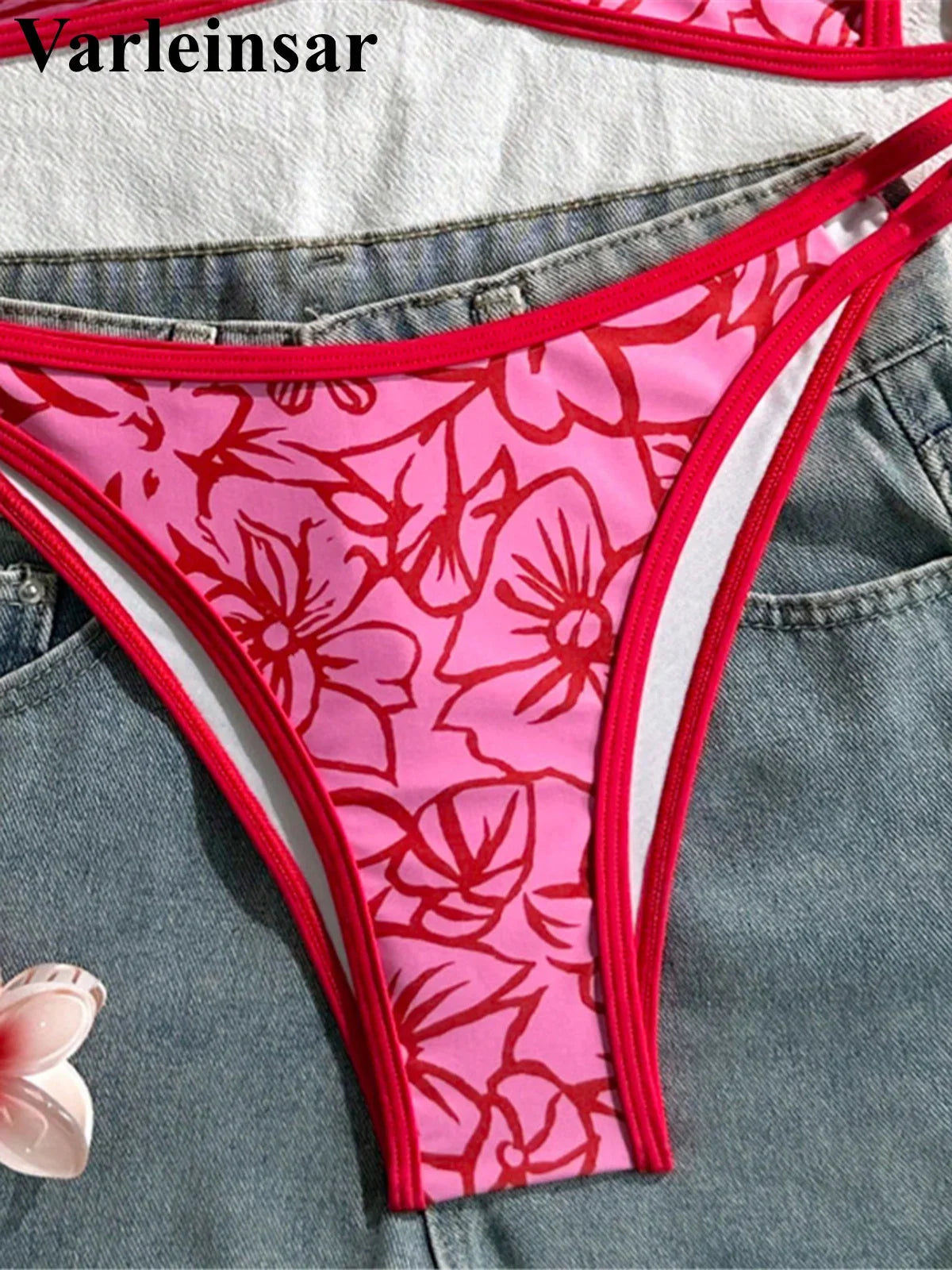 S - XL 2026 Sexy Printed High Leg Cut Bikini Female Swimsuit Women Swimwear Two-Pieces Bikini Set Bather Bathing Suit Swim V8037