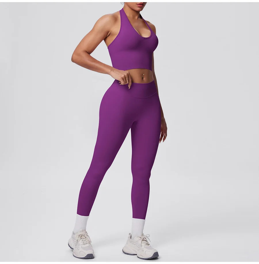 2pcs Yoga Set Gym Outfits Clothes Athletic Wear Yoga Suits For Women Fitness Set Tracksuits Sports Bra Gym Leggings Sportswear