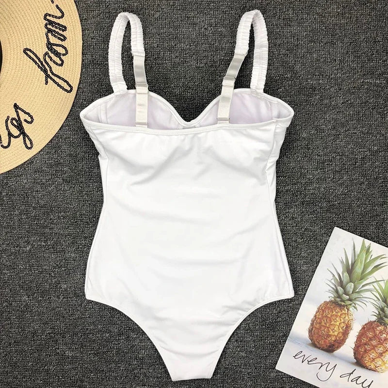 Underwired Bra Cup One Piece Swimsuit Women Swimwear Female Monokini Push Up Bather Bathing Suit Swim Beachwear Slim Bodysuit