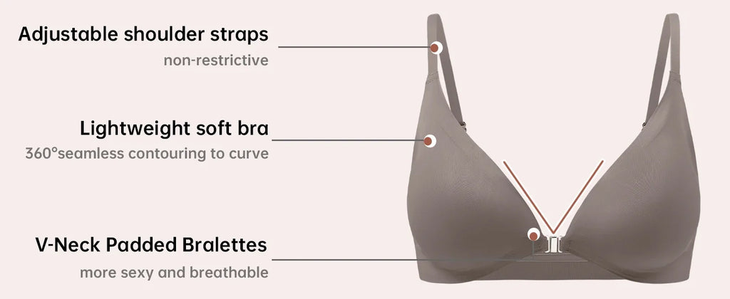 7 Pack Women's Sexy Bra Panties Set Front Closure Seamless Push-Up Wireless with Removable Padding Basic T-Shirt Lingerie