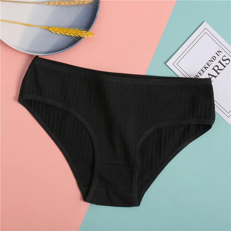 FINETOO Women Cotton Briefs Panties Female Sexy Low Waist Underwear M-XL Breathable Panty Girls Comfortable Intimates Lingerie