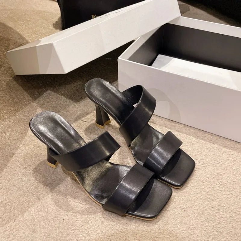 Summer Outdoor Wear Thick Heel  2026   Line Open Toe Fashion High Heel  Sandals