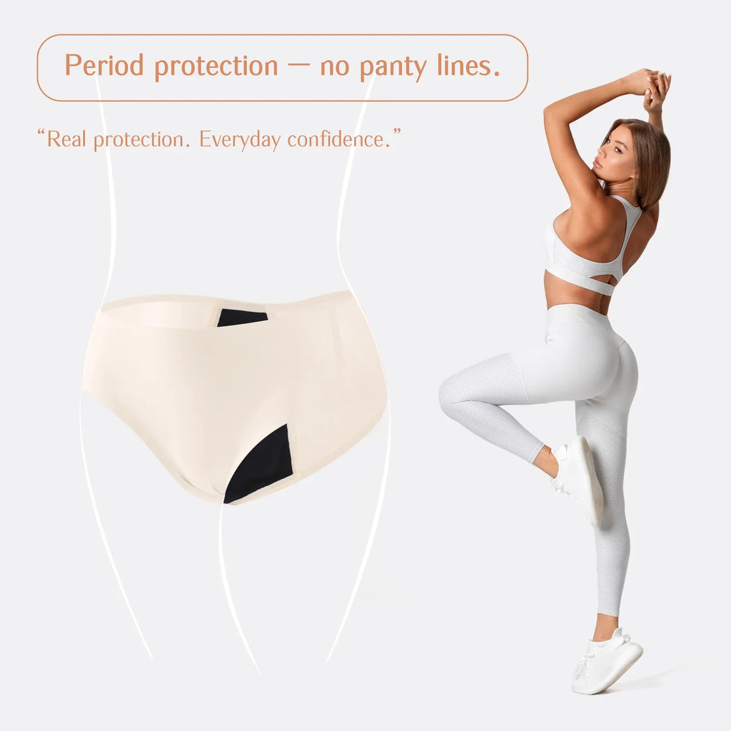 3pcs Period Panties - Seamless, Leakproof Underwear for Heavy Flow with Elegant Wooden Gift Packaging, Great Gift for Women