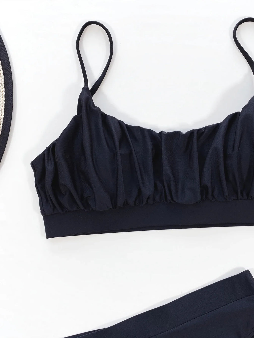 Bikini 2026 Sexy Solid High Waist Pleated Swimwear Swimsuit Women Bikinis Set Bathing Suit Beach Bikini Female Push Up Banadores